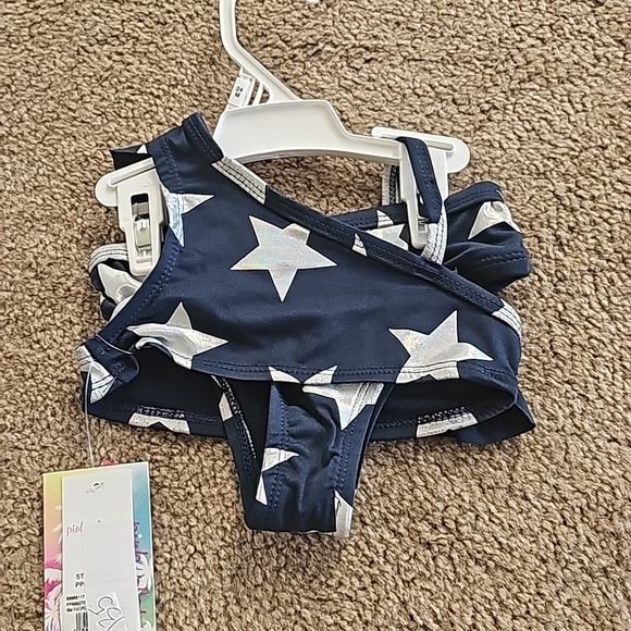 Foil Star Ruffle Bikini - Blue - Picture 5 of 6